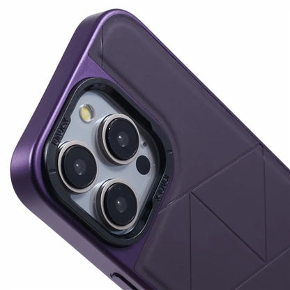 X-LEVEL For iPhone 15 Pro Case Geometric Line Leather+PC+TPU Phone Cover