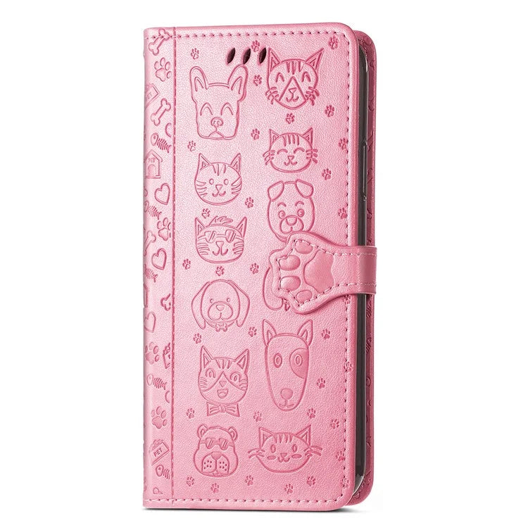 For Honor 200 Lite Case Cute Cat Dog Pattern PU Leather Phone Cover