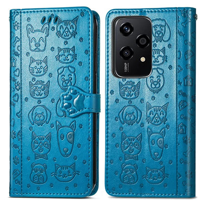 For Honor 200 Lite Case Cute Cat Dog Pattern PU Leather Phone Cover