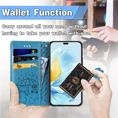 For Honor 200 Lite Case Cute Cat Dog Pattern PU Leather Phone Cover