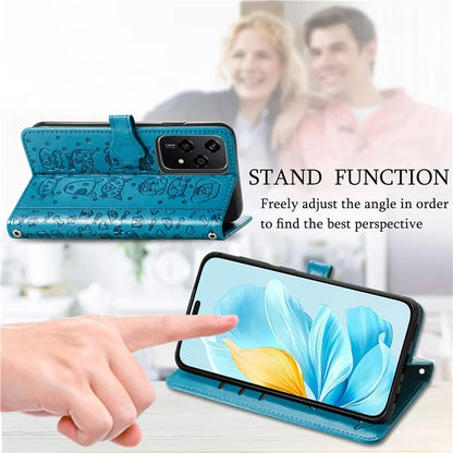 For Honor 200 Lite Case Cute Cat Dog Pattern PU Leather Phone Cover