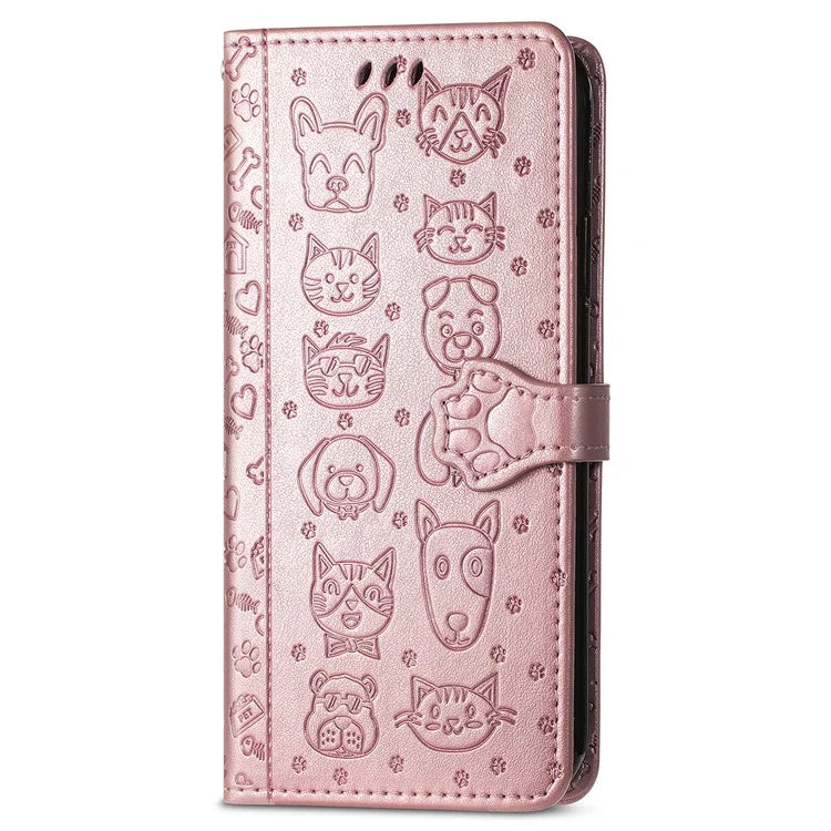For Honor 200 Lite Case Cute Cat Dog Pattern PU Leather Phone Cover