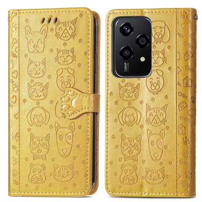 For Honor 200 Lite Case Cute Cat Dog Pattern PU Leather Phone Cover