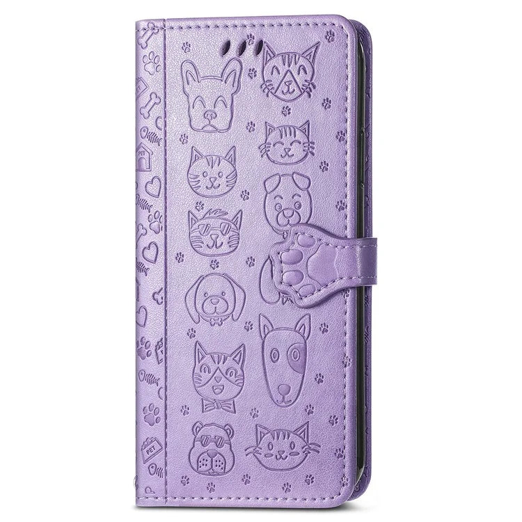 For Honor 200 Lite Case Cute Cat Dog Pattern PU Leather Phone Cover