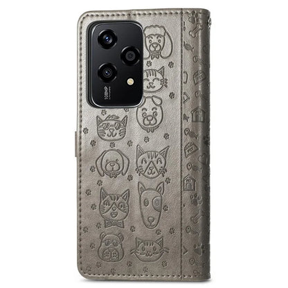 For Honor 200 Lite Case Cute Cat Dog Pattern PU Leather Phone Cover