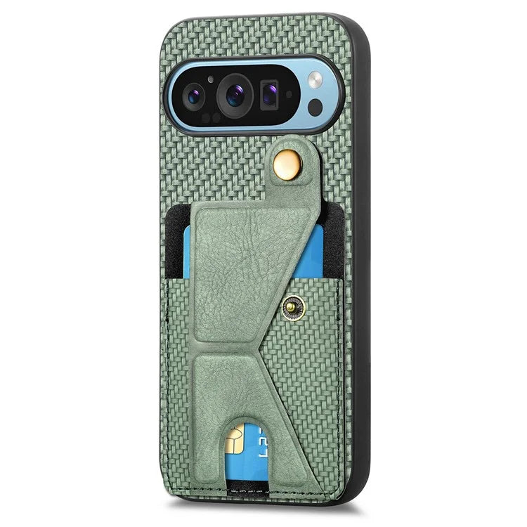 For Google Pixel 9 / Pixel 9 Pro Case K-Shaped Kickstand Leather+PC+TPU Phone Cover