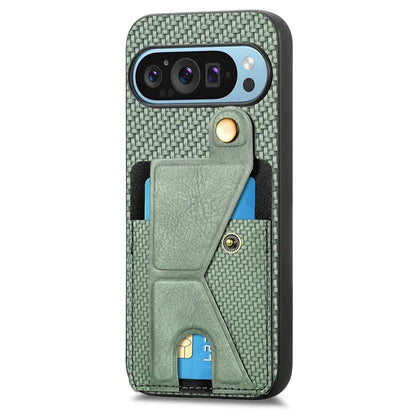 For Google Pixel 9 / Pixel 9 Pro Case K-Shaped Kickstand Leather+PC+TPU Phone Cover