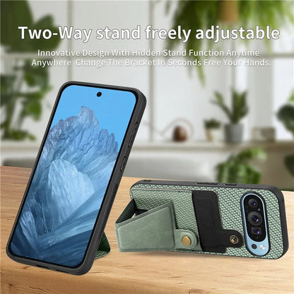 For Google Pixel 9 / Pixel 9 Pro Case K-Shaped Kickstand Leather+PC+TPU Phone Cover