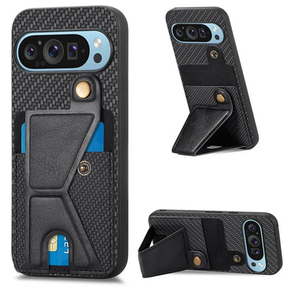 For Google Pixel 9 / Pixel 9 Pro Case K-Shaped Kickstand Leather+PC+TPU Phone Cover