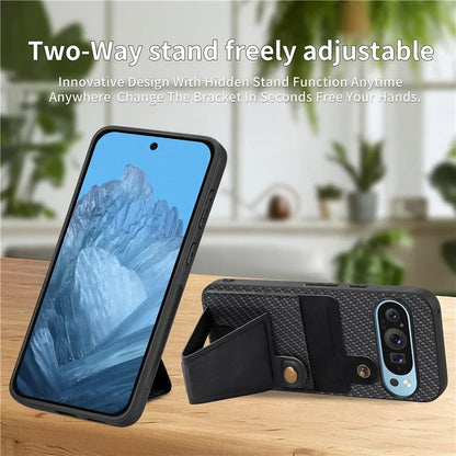 For Google Pixel 9 / Pixel 9 Pro Case K-Shaped Kickstand Leather+PC+TPU Phone Cover