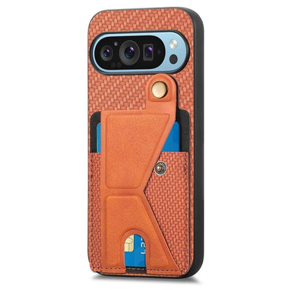 For Google Pixel 9 / Pixel 9 Pro Case K-Shaped Kickstand Leather+PC+TPU Phone Cover