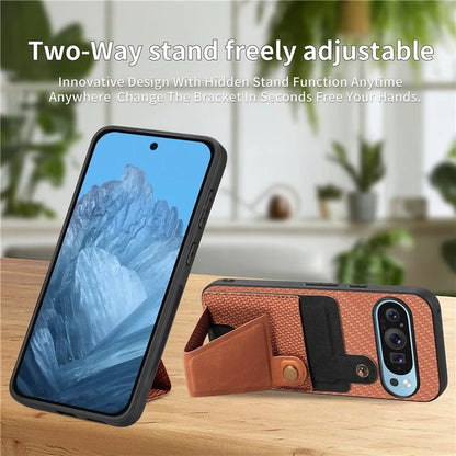 For Google Pixel 9 / Pixel 9 Pro Case K-Shaped Kickstand Leather+PC+TPU Phone Cover