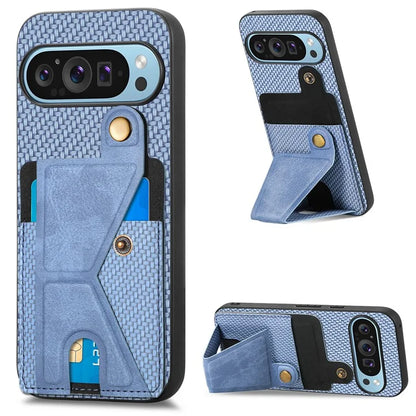 For Google Pixel 9 / Pixel 9 Pro Case K-Shaped Kickstand Leather+PC+TPU Phone Cover