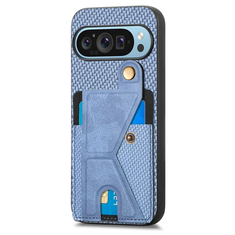 For Google Pixel 9 / Pixel 9 Pro Case K-Shaped Kickstand Leather+PC+TPU Phone Cover