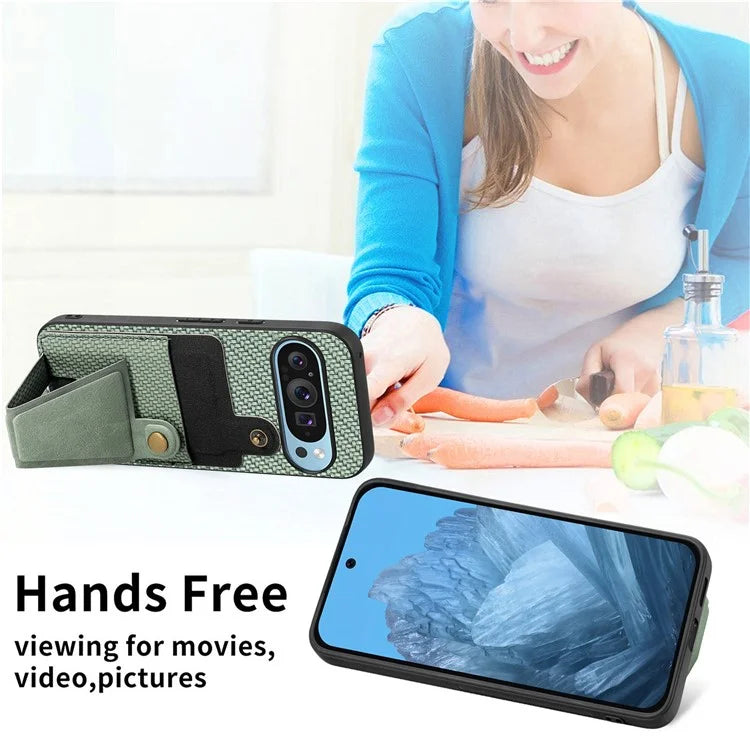 For Google Pixel 9 / Pixel 9 Pro Case K-Shaped Kickstand Leather+PC+TPU Phone Cover