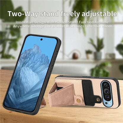 For Google Pixel 9 / Pixel 9 Pro Case K-Shaped Kickstand Leather+PC+TPU Phone Cover