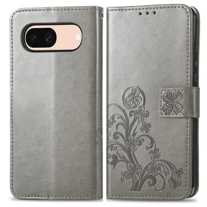 For Google Pixel 8a Leather Case Four-Leaf Clover Phone Wallet Cover