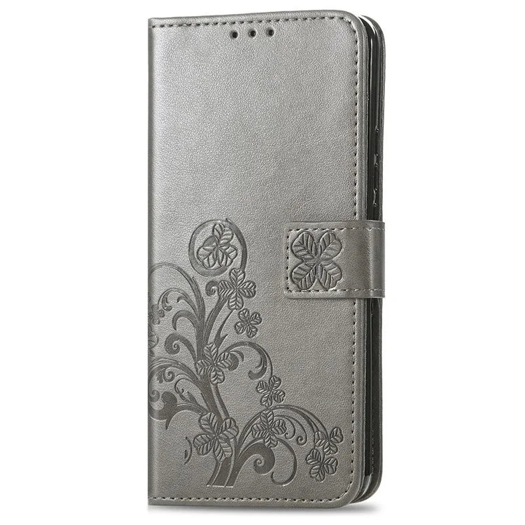 For Google Pixel 8a Leather Case Four-Leaf Clover Phone Wallet Cover