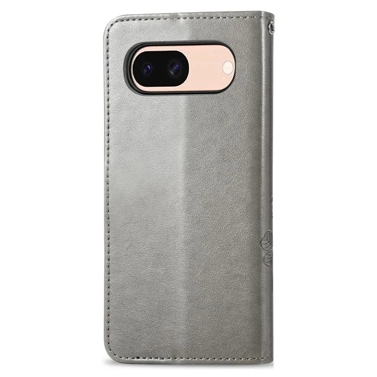 For Google Pixel 8a Leather Case Four-Leaf Clover Phone Wallet Cover
