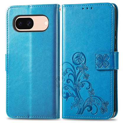 For Google Pixel 8a Leather Case Four-Leaf Clover Phone Wallet Cover