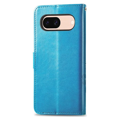 For Google Pixel 8a Leather Case Four-Leaf Clover Phone Wallet Cover
