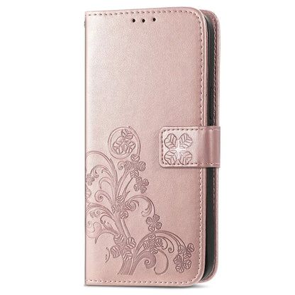 For Google Pixel 8a Leather Case Four-Leaf Clover Phone Wallet Cover