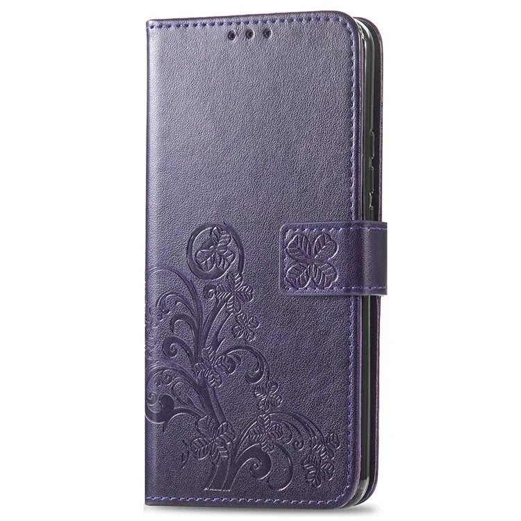 For Google Pixel 8a Leather Case Four-Leaf Clover Phone Wallet Cover