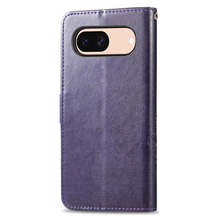 For Google Pixel 8a Leather Case Four-Leaf Clover Phone Wallet Cover
