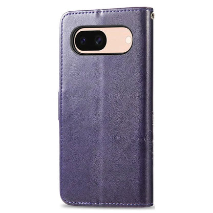For Google Pixel 8a Leather Case Four-Leaf Clover Phone Wallet Cover
