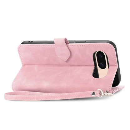 For Google Pixel 8a Case PU Leather Zipper Wallet Phone Cover Flower Pattern