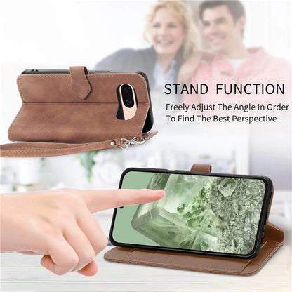 For Google Pixel 8a Case PU Leather Zipper Wallet Phone Cover Flower Pattern