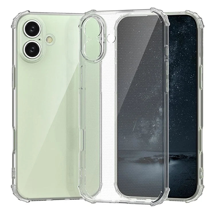 For iPhone 16 Plus Case Anti-Scratch Transparent Mobile Phone Cover