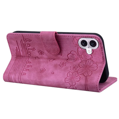 For iPhone 16 Case Cartoon Cat Pattern Card Holder Leather Phone Cover