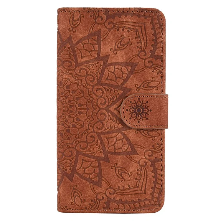 For iPhone 16 Case Flower Imprinted PU Leather Wallet Phone Cover