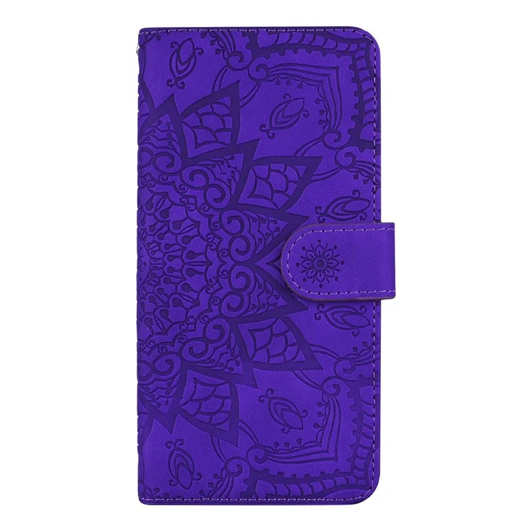 For iPhone 16 Case Flower Imprinted PU Leather Wallet Phone Cover