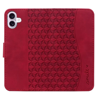 For iPhone 16 Case Rhombus Pattern Leather Phone Cover Wallet Stand Flip