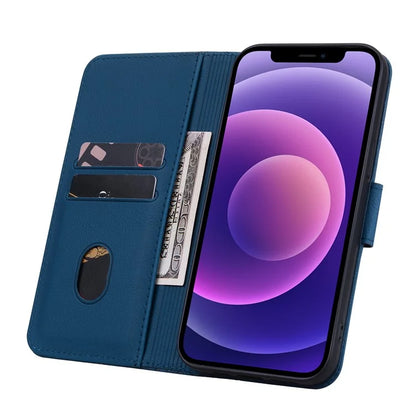 For iPhone 16 Pro Wallet Case Stand Rhombus Pattern Leather Phone Cover with Wrist Strap