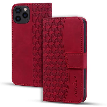 For iPhone 16 Pro Wallet Case Stand Rhombus Pattern Leather Phone Cover with Wrist Strap