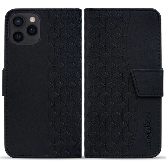For iPhone 16 Pro Max Case Rhombus Pattern Leather Flip Business Phone Cover