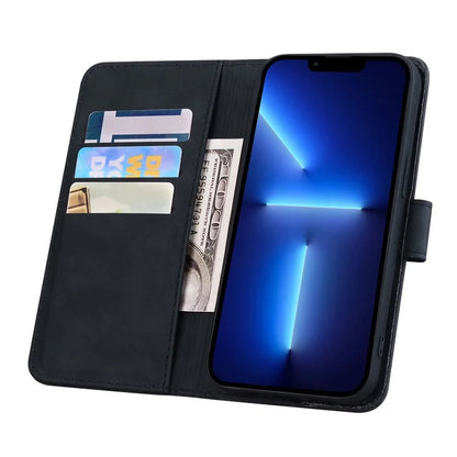 For iPhone 16 Pro Max Case PU Leather Wallet Flip Phone Cover Flower Imprinted