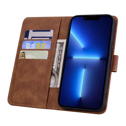 For iPhone 16 Pro Max Case PU Leather Wallet Flip Phone Cover Flower Imprinted