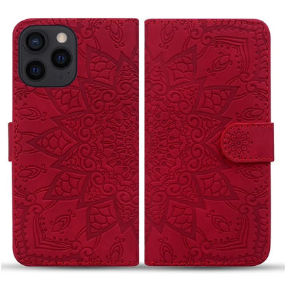 For iPhone 16 Pro Max Case PU Leather Wallet Flip Phone Cover Flower Imprinted