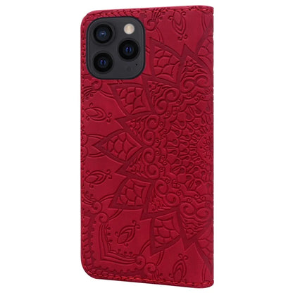 For iPhone 16 Pro Max Case PU Leather Wallet Flip Phone Cover Flower Imprinted