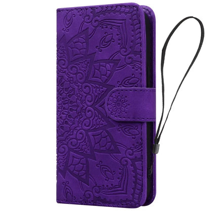 For iPhone 16 Pro Max Case PU Leather Wallet Flip Phone Cover Flower Imprinted