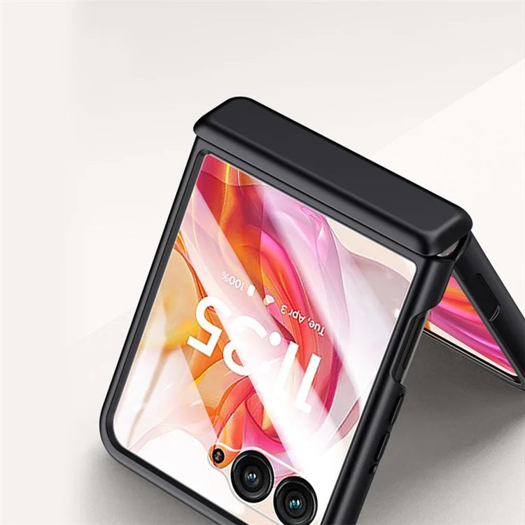For Motorola Razr 50 5G Case Hard PC Hinge Protection Phone Cover with Rear Small Screen Protector