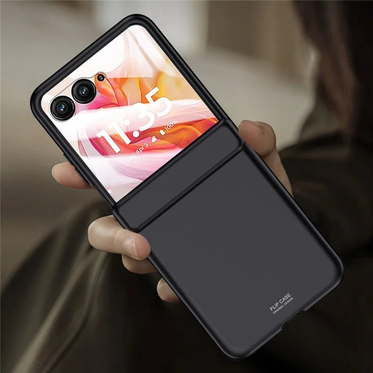 For Motorola Razr 50 5G Case Hard PC Hinge Protection Phone Cover with Rear Small Screen Protector
