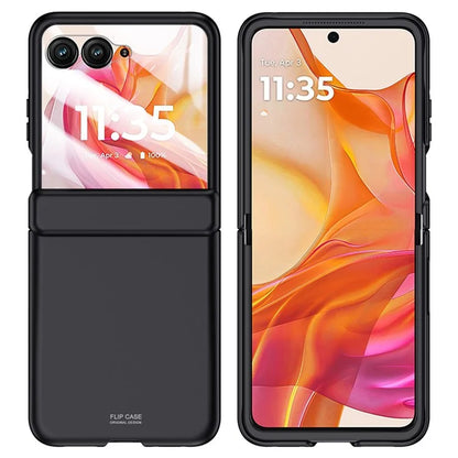 For Motorola Razr 50 Ultra 5G Case Shockproof Hard PC Phone Cover with Rear Small Screen Protector