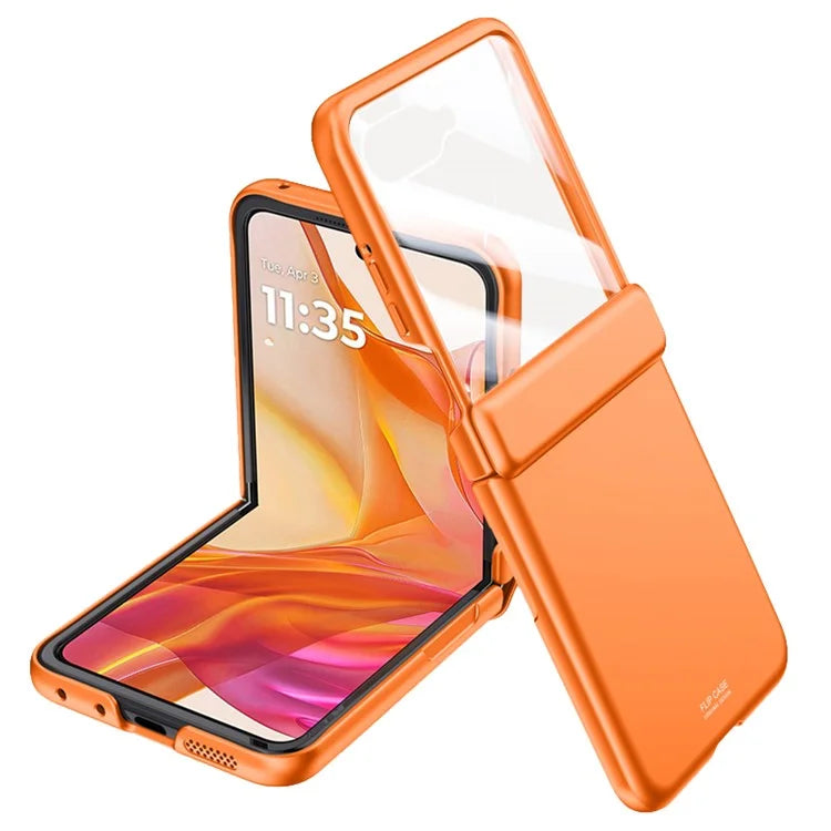 For Motorola Razr 50 Ultra 5G Case Shockproof Hard PC Phone Cover with Rear Small Screen Protector