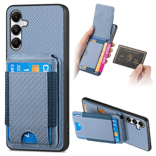 C1-12 For Samsung Galaxy A05s 4G Case with Credit Card Holder Leather Back Cover Carbon Fiber Texture
