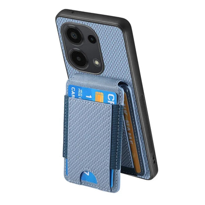 C1-12 For Xiaomi Redmi Note 13 Pro 4G / Poco M6 Pro 4G Case Adjustable Kickstand Leather Carbon Fiber Cover